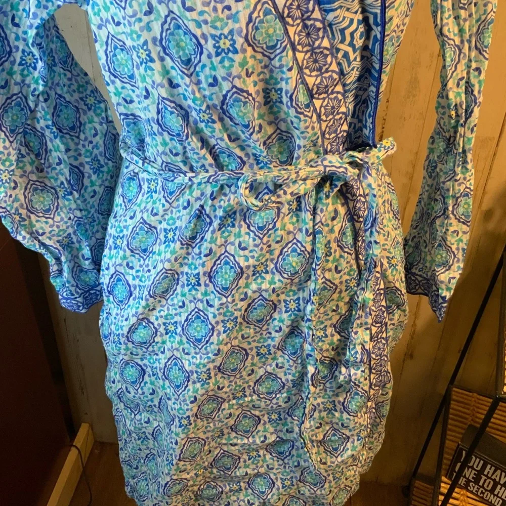 Oscar de la Renta cotton shirt robe. Size M - Picture 3 of 6
